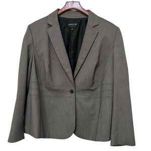 Jones New York lined suit jacket woman stretch 18W black white patterned boss